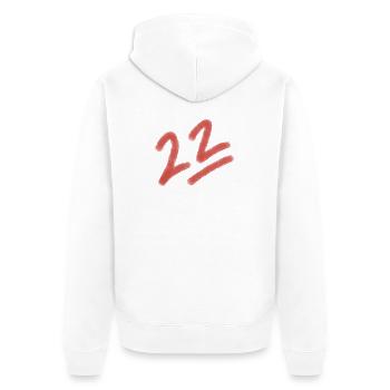 Coup de pinceau rouge 22 - Veste à capuche bio Premium Unisexe - blanc - Dos - Thijin (182cm)