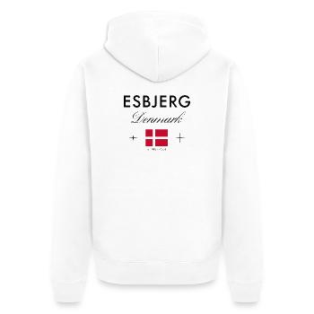 Esbjerg Dänemark Koordinaten Reise Souvenir - Unisex Premium Bio Zip Hoodie - Weiß - Hinten - Thijin (182cm)