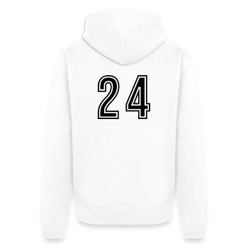 24 Symbole numérique - Veste à capuche bio Premium Unisexe - blanc - Dos - Thijin (182cm)