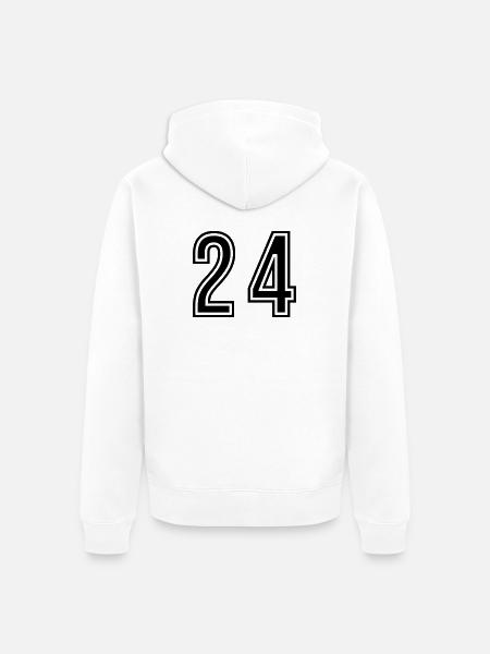 24 Symbole numérique - Veste à capuche bio Premium Unisexe - blanc
