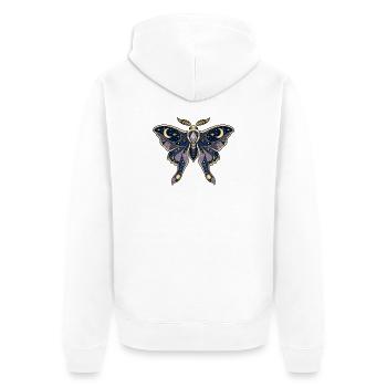 Magie du Papillon Cosmique - Veste à capuche bio Premium Unisexe - blanc - Dos - Thijin (182cm)