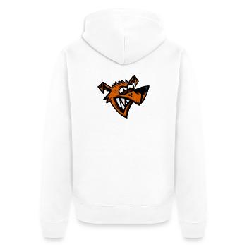 Funny Crazy Dog Cartoon Head - Unisex Premium Organic Zip Hoodie - white - Back - Thijin (182cm)