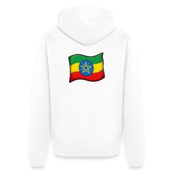Drapeau éthiopien avec étoile - Veste à capuche bio Premium Unisexe - blanc - Dos - Thijin (182cm)