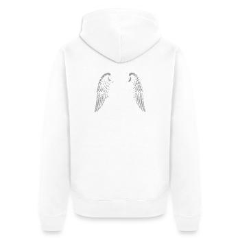 Winged Rock and Roll - Unisex Premium Organic Zip Hoodie - white - Back - Thijin (182cm)