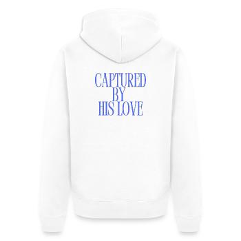 Capturé par son amour Citation chrétienne Blue - Veste à capuche bio Premium Unisexe - blanc - Dos - Thijin (182cm)
