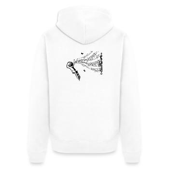 Musiknoten Musik Musiker Notenschlüssel Noten - Unisex Premium Bio Zip Hoodie - Weiß - Hinten - Thijin (182cm)