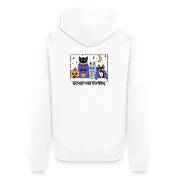 Niedliche Halloween Kostümparty  - Unisex Premium Bio Zip Hoodie - Weiß - Hinten - Thijin (182cm)