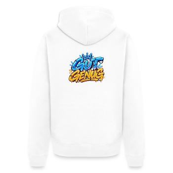 Gut Genug  - Unisex Premium Bio Zip Hoodie - Weiß - Hinten - Thijin (182cm)