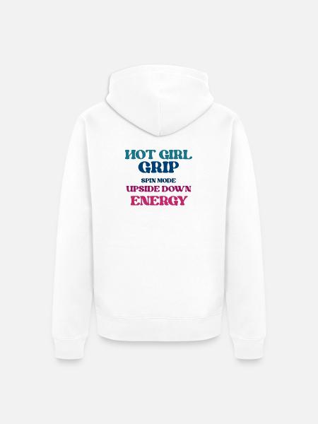 Upside-Down Energy Spin - Unisex Premium Bio Zip Hoodie - Weiß