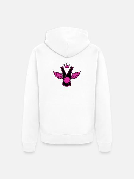 Bierflaschen Fluegel Logo - Unisex Premium Bio Zip Hoodie - Weiß