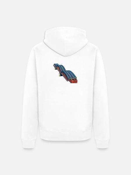 Hohenzollernbrücke Farbkunst - Unisex Premium Bio Zip Hoodie - Weiß
