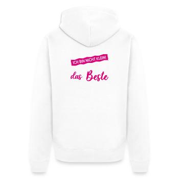 Nicht Klein Beste Reduziert Lustiger Spruch Frau - Unisex Premium Bio Zip Hoodie - Weiß - Hinten - Thijin (182cm)