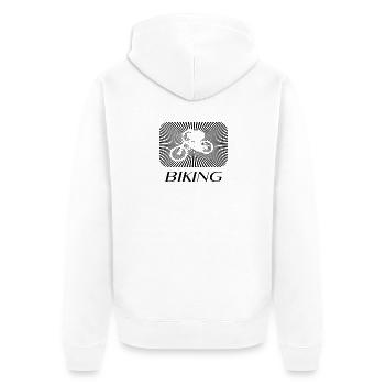 Mountainbike Biken - Unisex Premium Bio Zip Hoodie - Weiß - Hinten - Thijin (182cm)