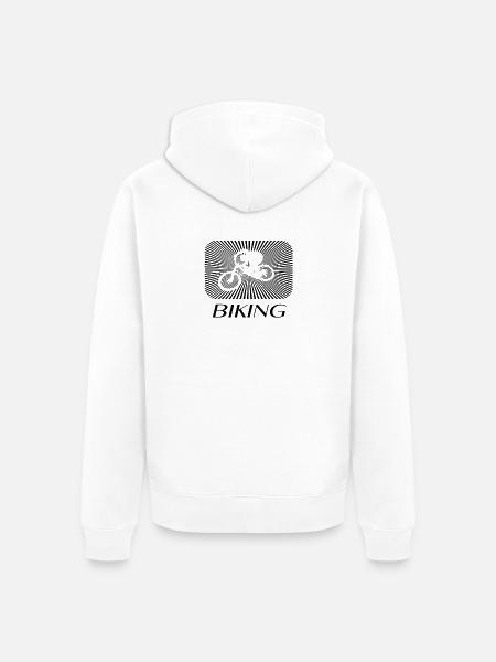 Mountainbike Biken - Unisex Premium Bio Zip Hoodie - Weiß