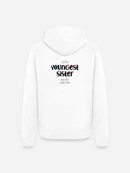 jüngste Schwester - Unisex Premium Bio Zip Hoodie - Weiß