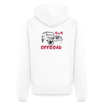 4x4 offroad jeep wrangler - Unisex Premium Organic Zip Hoodie - white - Back - Thijin (182cm)