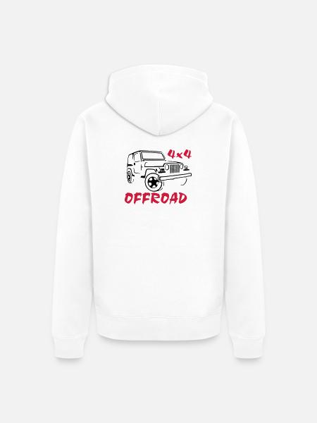4x4 offroad jeep wrangler - Unisex Premium Organic Zip Hoodie - white