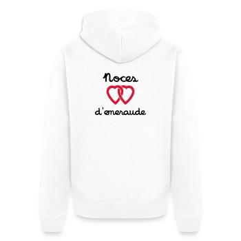 Noces d'emeraude - Veste à capuche bio Premium Unisexe - blanc - Dos - Thijin (182cm)