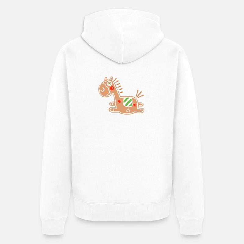 Pfefferkuchen Pferd - Lebkuchen - Backen - Gebäck - Unisex Premium Bio Zip Hoodie - Weiß