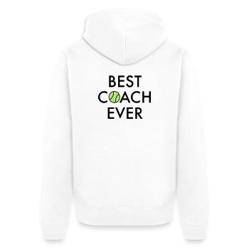 Best Coach ever - Unisex Premium Bio Zip Hoodie - Weiß - Hinten - Thijin (182cm)