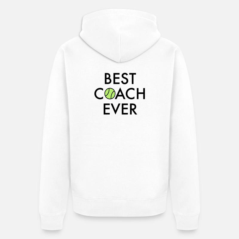 Best coach ever - Unisex Premium Organic Zip Hoodie - white