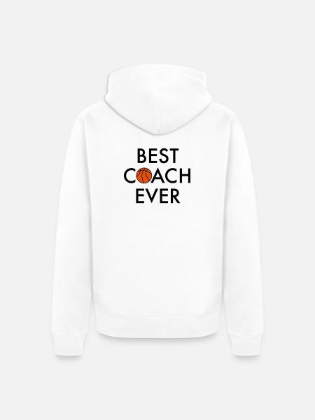 Best basketball coach - Unisex Premium Organic Zip Hoodie - white