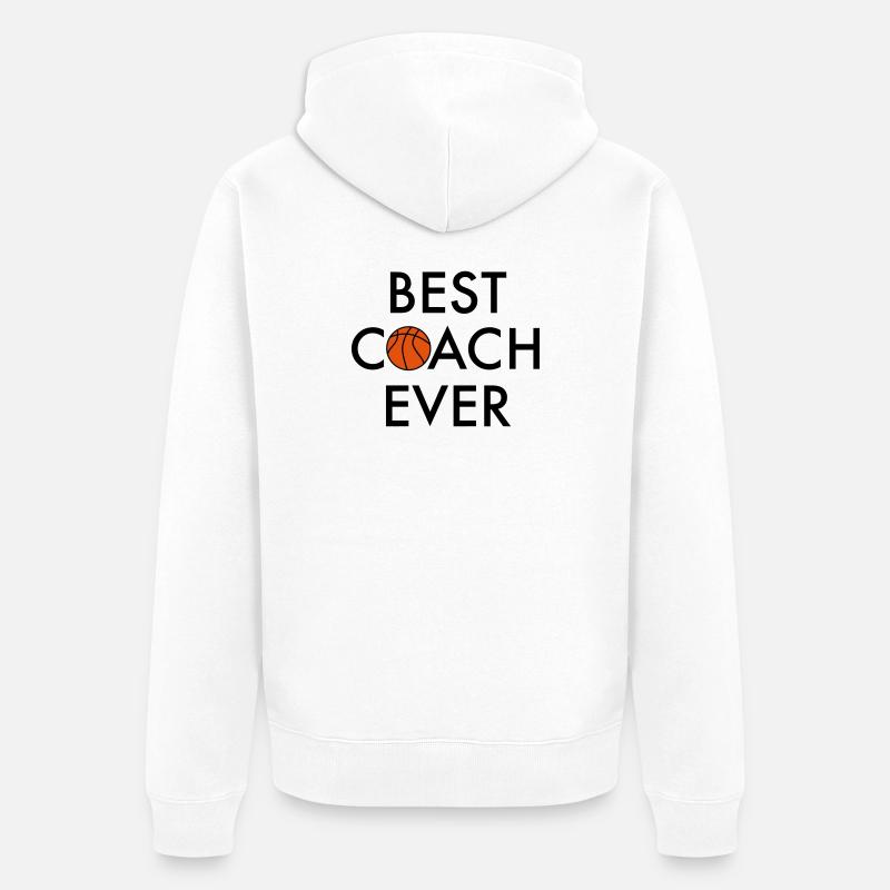Meilleur entraîneur de basket - Veste à capuche bio Premium Unisexe - blanc