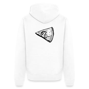 Pizza Slice Pärchen Valentinstag Essen Love - Unisex Premium Bio Zip Hoodie - Weiß - Hinten - Thijin (182cm)