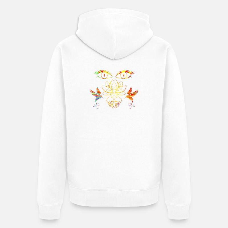 Zen-Gesicht - Unisex Premium Bio Zip Hoodie - Weiß