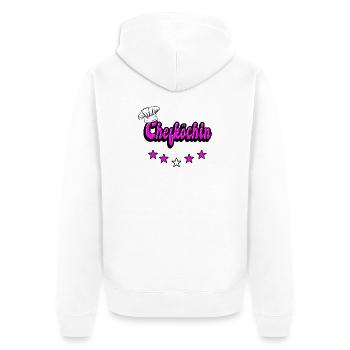 Chefköchin Design - Unisex Premium Bio Zip Hoodie - Weiß - Hinten - Thijin (182cm)