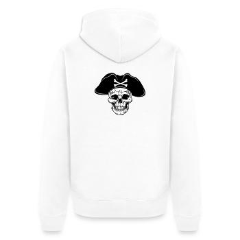 Skull pirate hat - Unisex Premium Organic Zip Hoodie - white - Back - Thijin (182cm)