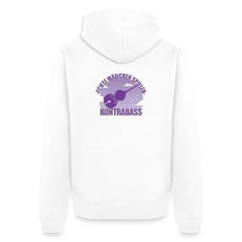 Kontrabass Instrument Musikerin Mädchen Geschenk - Unisex Premium Bio Zip Hoodie - Weiß - Hinten - Thijin (182cm)