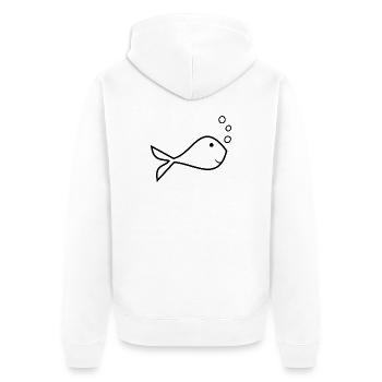 SARDINE. FISCH. APRILSCHERZ. OSTERN. MEER - Unisex Premium Bio Zip Hoodie - Weiß - Hinten - Thijin (182cm)