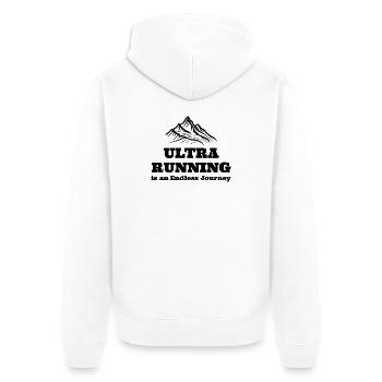 L’ultra course à pied est un voyage sans fin - Veste à capuche bio Premium Unisexe - blanc - Dos - Thijin (182cm)