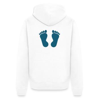 Fuß blaue Füße Fußpflege Podologie - Unisex Premium Bio Zip Hoodie - Weiß - Hinten - Thijin (182cm)
