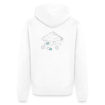 Nahrungsergänzungsmittel Pillen Pulver Tabletten - Unisex Premium Bio Zip Hoodie - Weiß - Hinten - Thijin (182cm)