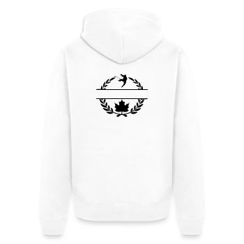 Kanada Ahornblatt Eishockey Lorbeerkranz - Unisex Premium Bio Zip Hoodie - Weiß - Hinten - Thijin (182cm)