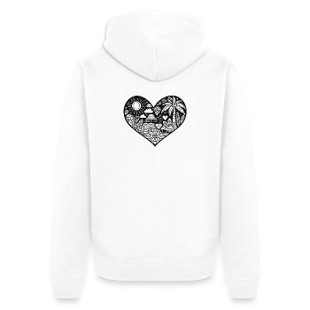 summer love her - Unisex Premium Bio Zip Hoodie - Weiß - Hinten - Thijin (182cm)