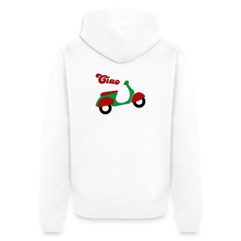 Roller Ciao Italien Urlaub Lebensfreude Fan happy - Unisex Premium Bio Zip Hoodie - Weiß - Hinten - Thijin (182cm)
