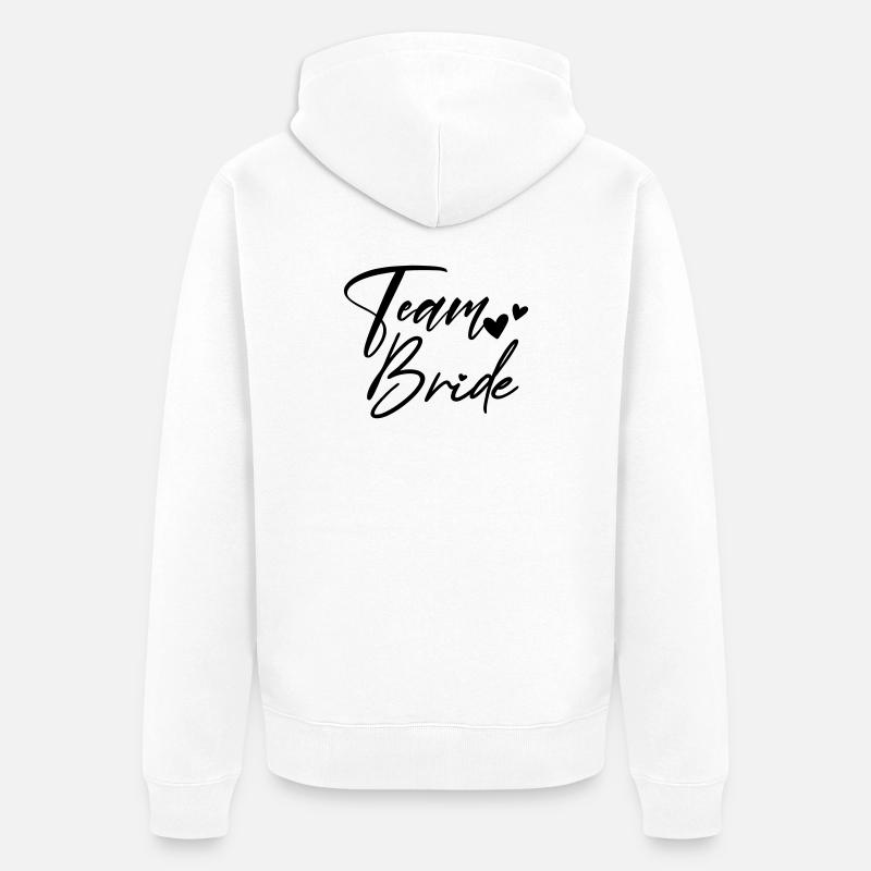 TEAM BRIDE Junggesellenabschied - Unisex Premium Bio Zip Hoodie - Weiß