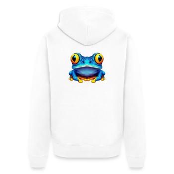 Frog - Unisex Premium Organic Zip Hoodie - white - Back - Thijin (182cm)