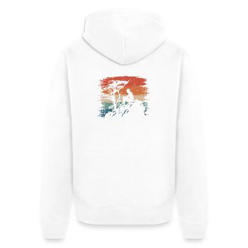 Coucher de soleil Silhouette Falaise - Veste à capuche bio Premium Unisexe - blanc - Dos - Thijin (182cm)