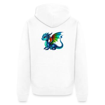 Dragon - Unisex Premium Organic Zip Hoodie - white - Back - Thijin (182cm)