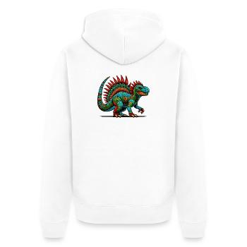 Dinosaur - Unisex Premium Organic Zip Hoodie - white - Back - Thijin (182cm)