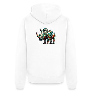 Rhinocéros - Veste à capuche bio Premium Unisexe - blanc - Dos - Thijin (182cm)