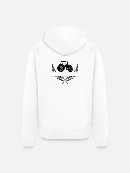 Stolz auf den Landwirt-Traktor - Unisex Premium Bio Zip Hoodie - Weiß