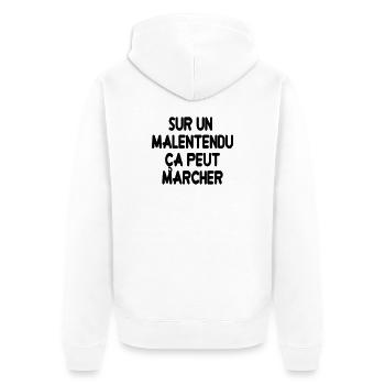 Michel Blanc - Sur un malentendu, ça peut marcher - Veste à capuche bio Premium Unisexe - blanc - Dos - Thijin (182cm)