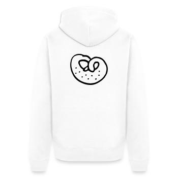 Lecker Brezel 🥨 Gaudi Volksfest Brezn - Unisex Premium Bio Zip Hoodie - Weiß - Hinten - Thijin (182cm)