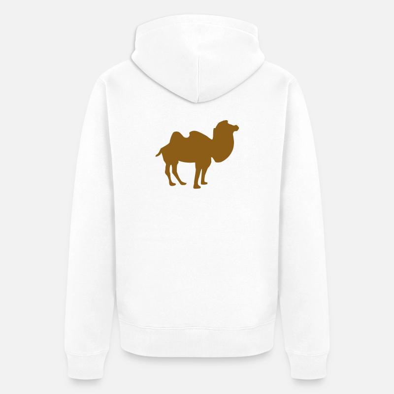 Kamel - Unisex Premium Bio Zip Hoodie - Weiß