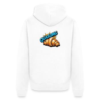 Quasong - Unisex Premium Organic Zip Hoodie - white - Back - Thijin (182cm)